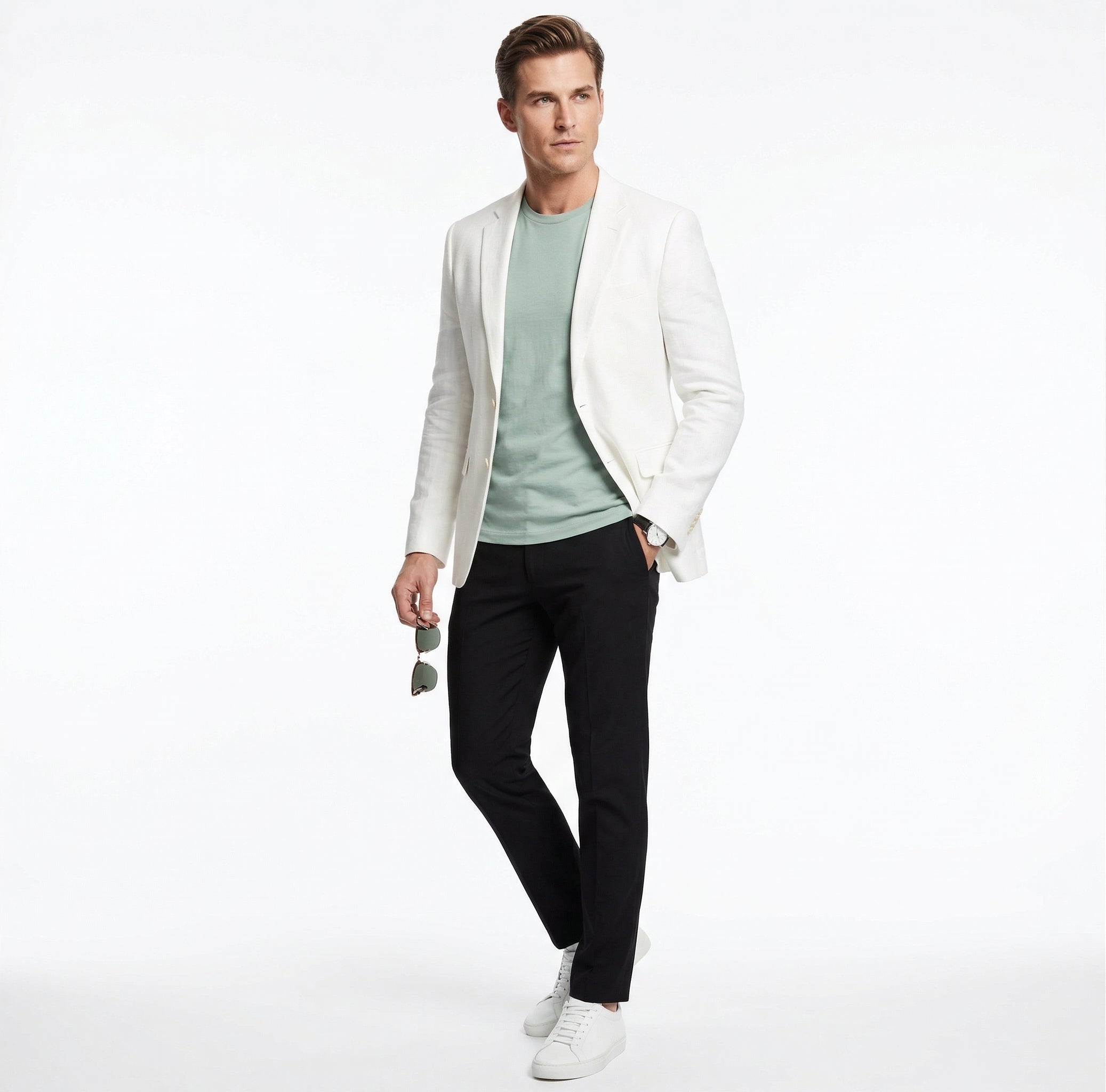 Miami Vice  Sonny Crockett Mens White Blazer – Classic Fit Formal Casual Dress Jacket for Business and Wedding Iconic Characters  Pop Culture