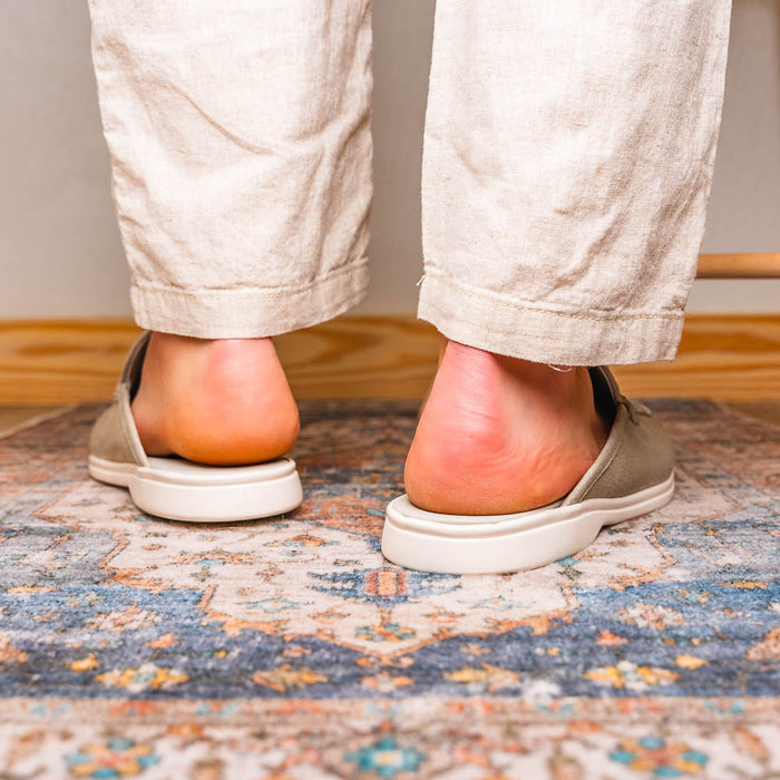 Zelli Soro Sueded Goatskin Slip-On Mule in Grey