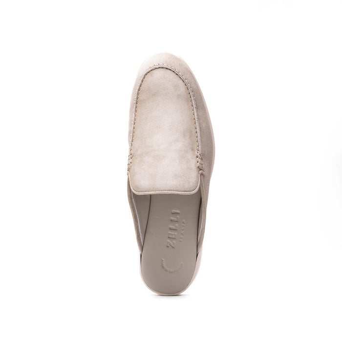 Zelli Soro Sueded Goatskin Slip-On Mule in Grey