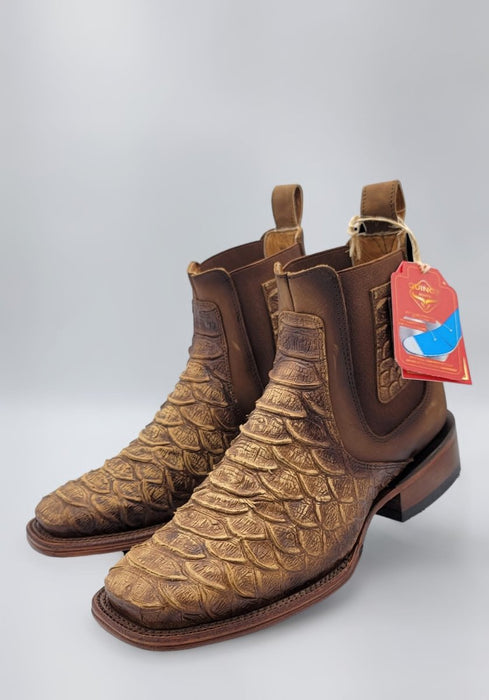 Square Toe Ankle Boots Python Print Oryx - 6