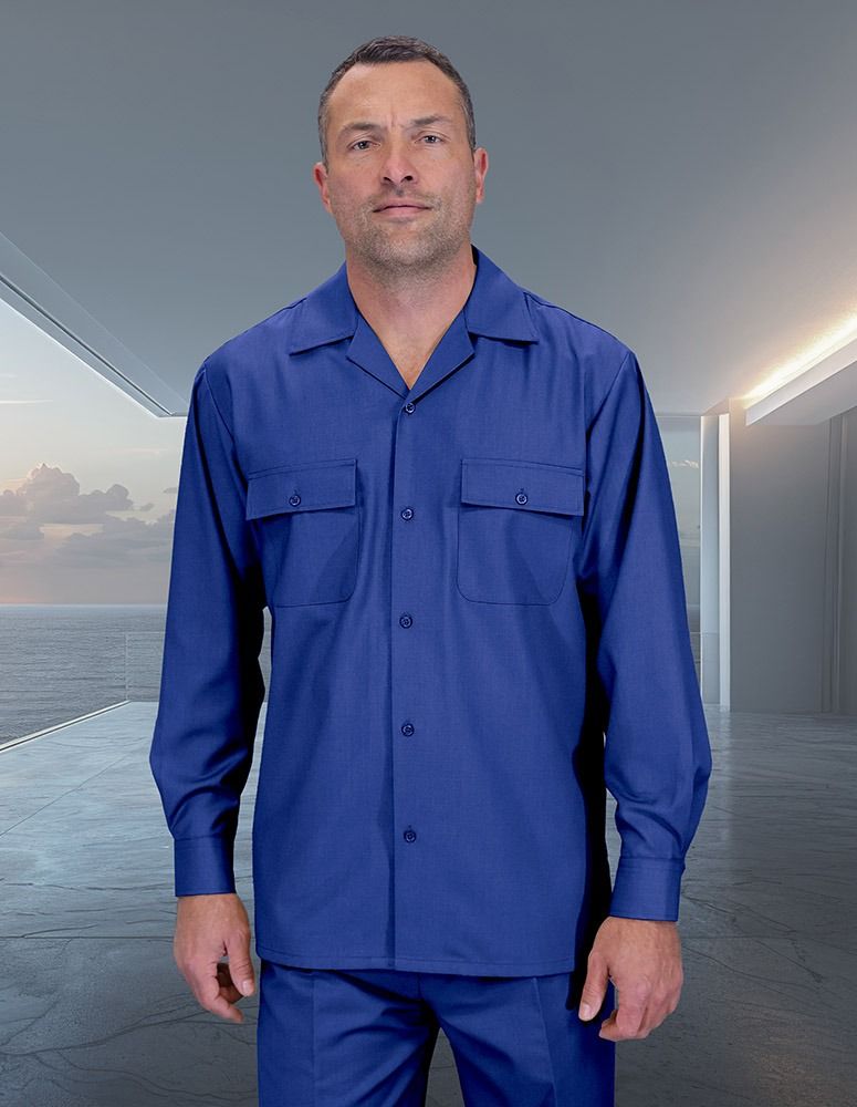 Mens 2-Piece 100% Wool Walking Suit with Pleated Wide-Leg Pants – Classic and Comfortable - S