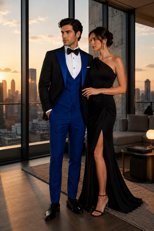 Statement Matching Bowtie Suits Royal blue suit