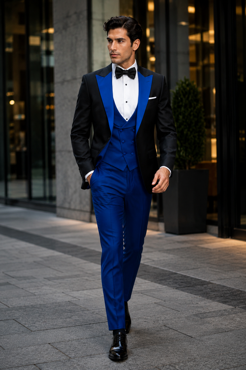 Statement Matching Bowtie Suits Royal blue suit