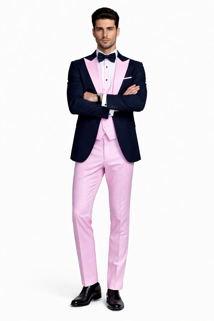 Statement Mens Fashon Tuxedo Pink 3 Piece Designer Tux
