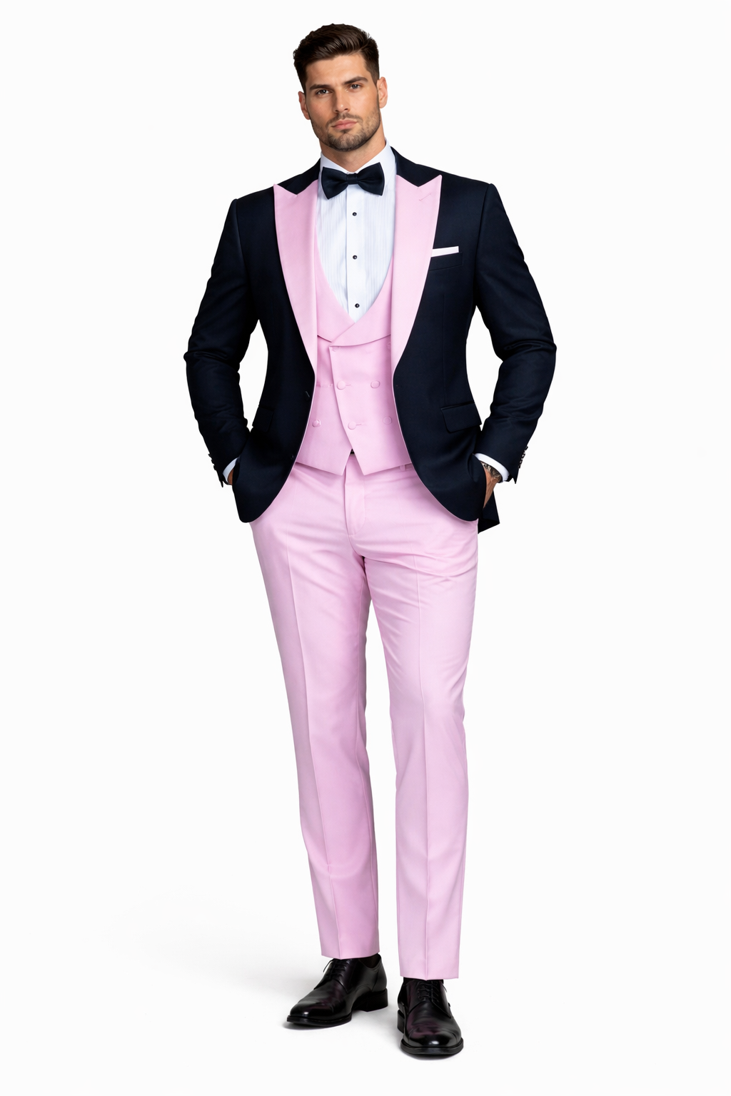 Statement Mens Fashon Tuxedo Pink 3 Piece Designer Tux