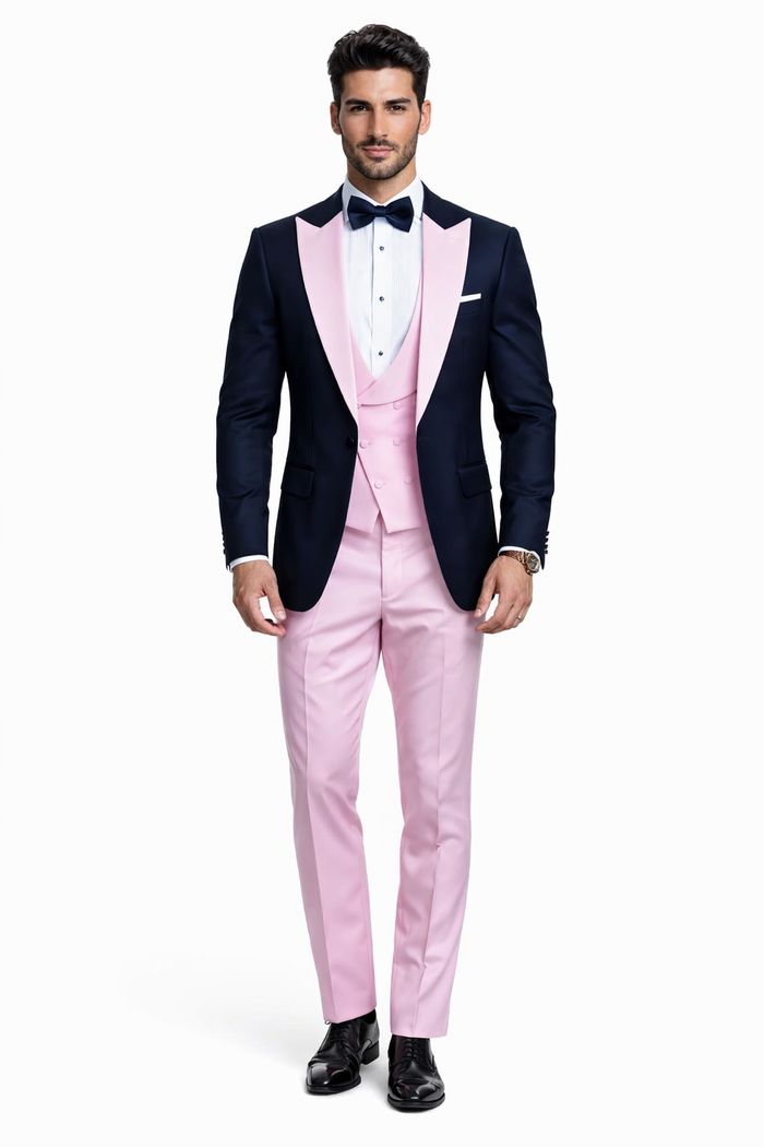 Statement Mens Fashon Tuxedo Pink 3 Piece Designer Tux