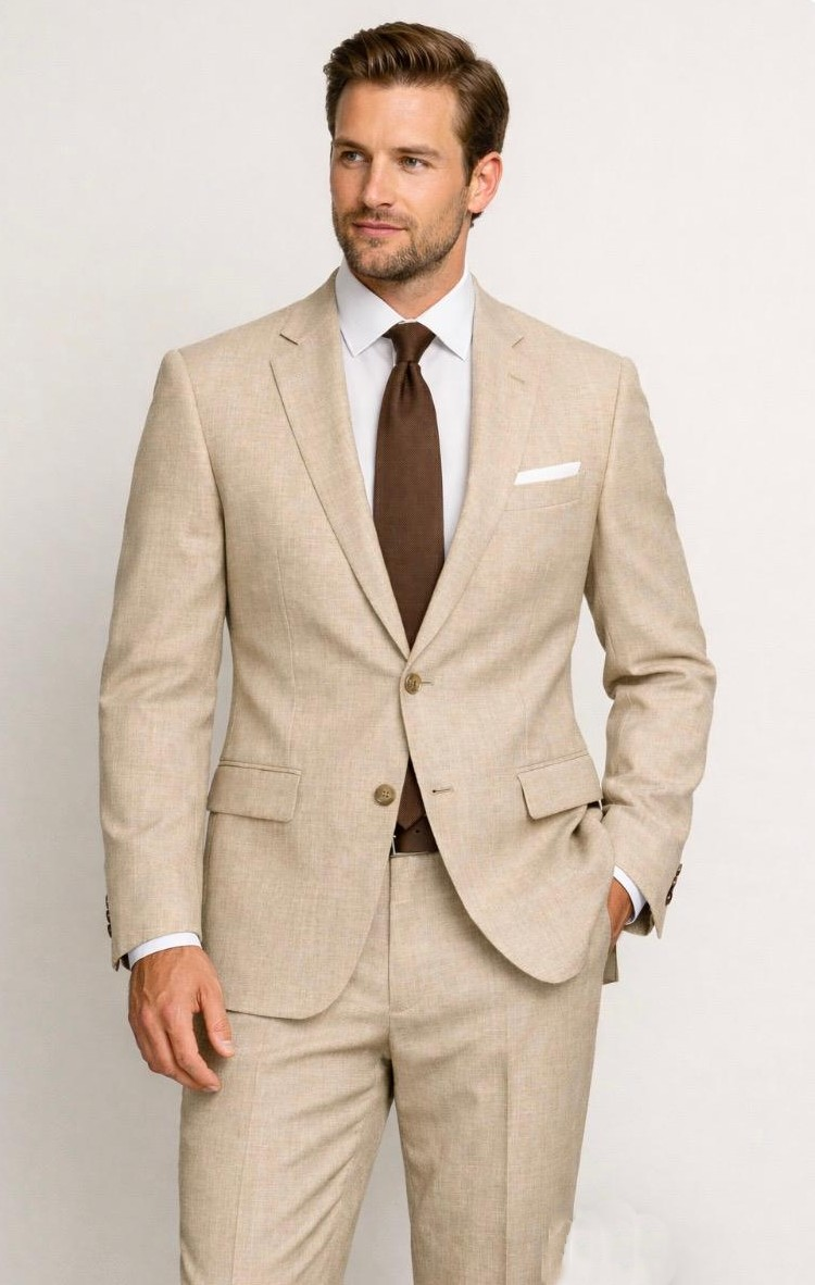 Statement Mens Modern Fit 2 Piece 100% Wool Textured Solid Suit – Single Breasted Notch Lapel Jacket - 34 Short or Extra Small