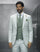 Statement Men's Wool Windowpane Suit Peak Lapel Tailored Fit Mint Diego