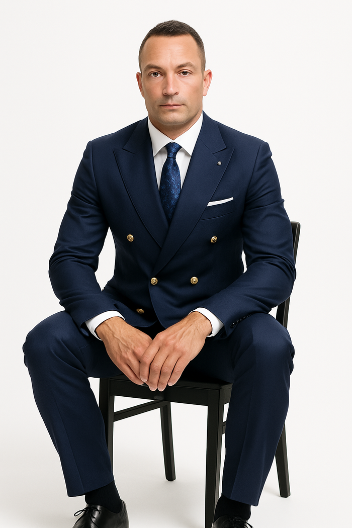 Statement Suit - Statement Italy Suit - Wool Suit - Statement Men's Outlet 100% Wool 2 Piece Suit - Wide Peak Lapel - New Arrival
