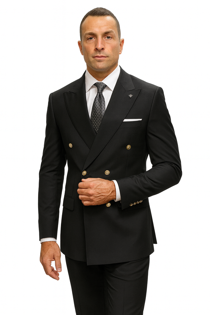 Statement Suit - Statement Italy Suit - Wool Suit - Statement Men's Outlet 100% Wool 2 Piece Suit - Wide Peak Lapel - New Arrival