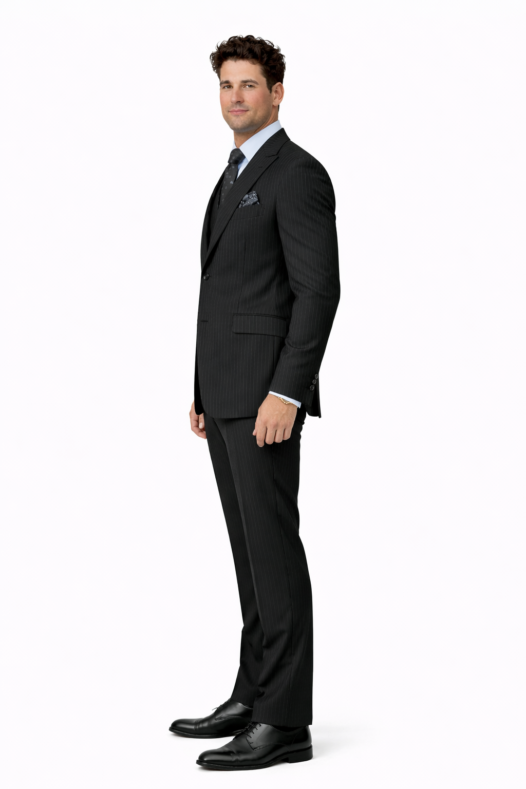 Statement Suits Black-New Designer Collection - 38 Short Jacket+32 Waist Adjustable 28to34)(Height: 5 4 to5 7 )(Neck  15-16.5)S-M)