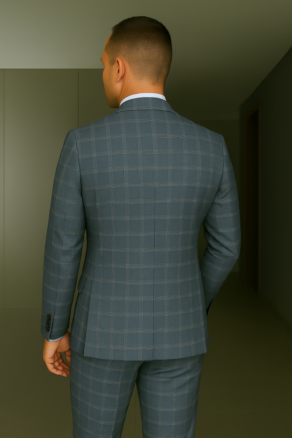 Wool Suit - Italian Made Business Suit by Statement Men's 3 Piece 100% Wool Modern Fit Suit - Coordinating Solid Color Vest - 38R