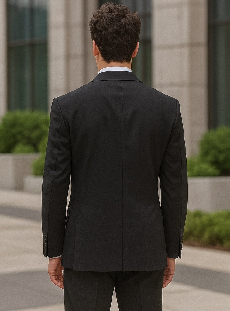 Mens Steve Harvey Brand Suit Double Breasted in Color Black Modern Fit - 34 Short or Extra Small