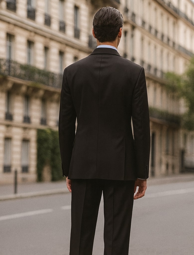 Mens Steve Harvey Brand Suit Double Breasted in Color Black Modern Fit - 34 Short or Extra Small