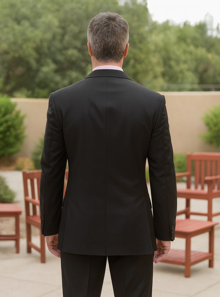 Mens Steve Harvey Brand Suit Double Breasted in Color Black Modern Fit - 34 Short or Extra Small