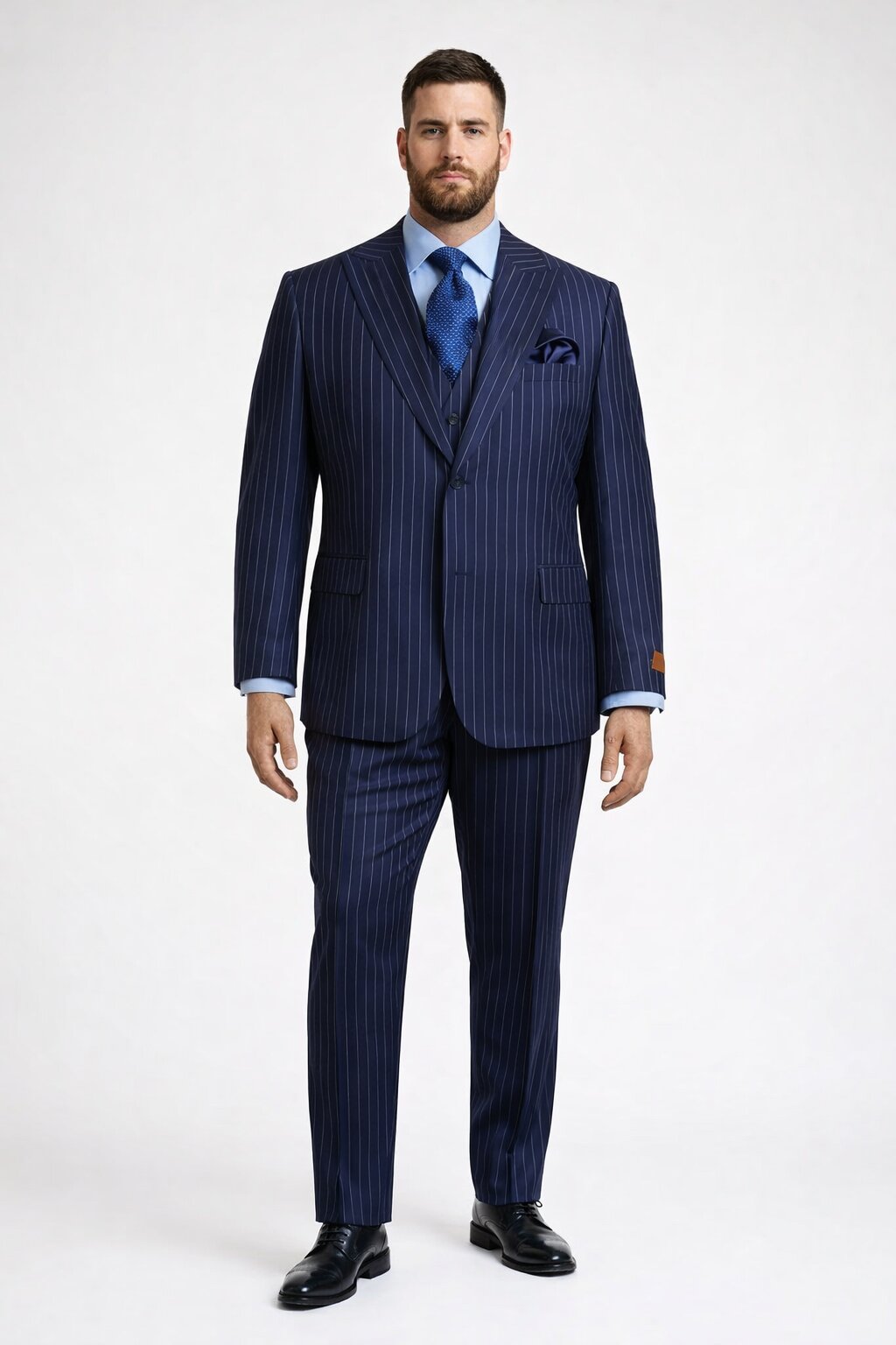 Steve Harvey Suit - Peak Lapel Modern Fit - No Pleated Pants Designer Brand Multicolor 3 Piece Single Breasted Vested Suit - Coat Size 38