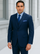 Steve Harvey Suit - Peak Lapel Modern Fit - No Pleated Pants Designer Brand Navy 3 Piece Vested Chest Pocket Suit