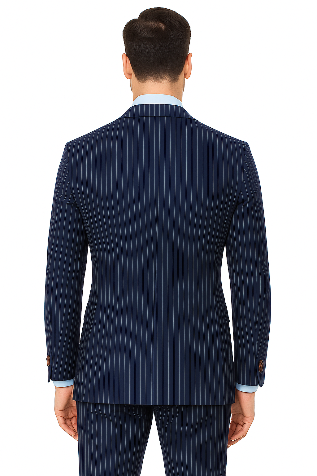 Steve Harvey Suits - Navy Suit - Designer Brand Suit No Pleated Pants Modern Fit - New Arrival - 36 Regular Jacket+30 Waist Adjustable 26to32)Height: 5'7"-6')(Neck: 14.5-16:S)