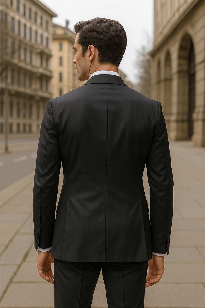 Steve Harvey Two Piece Double Breasted Black Suit