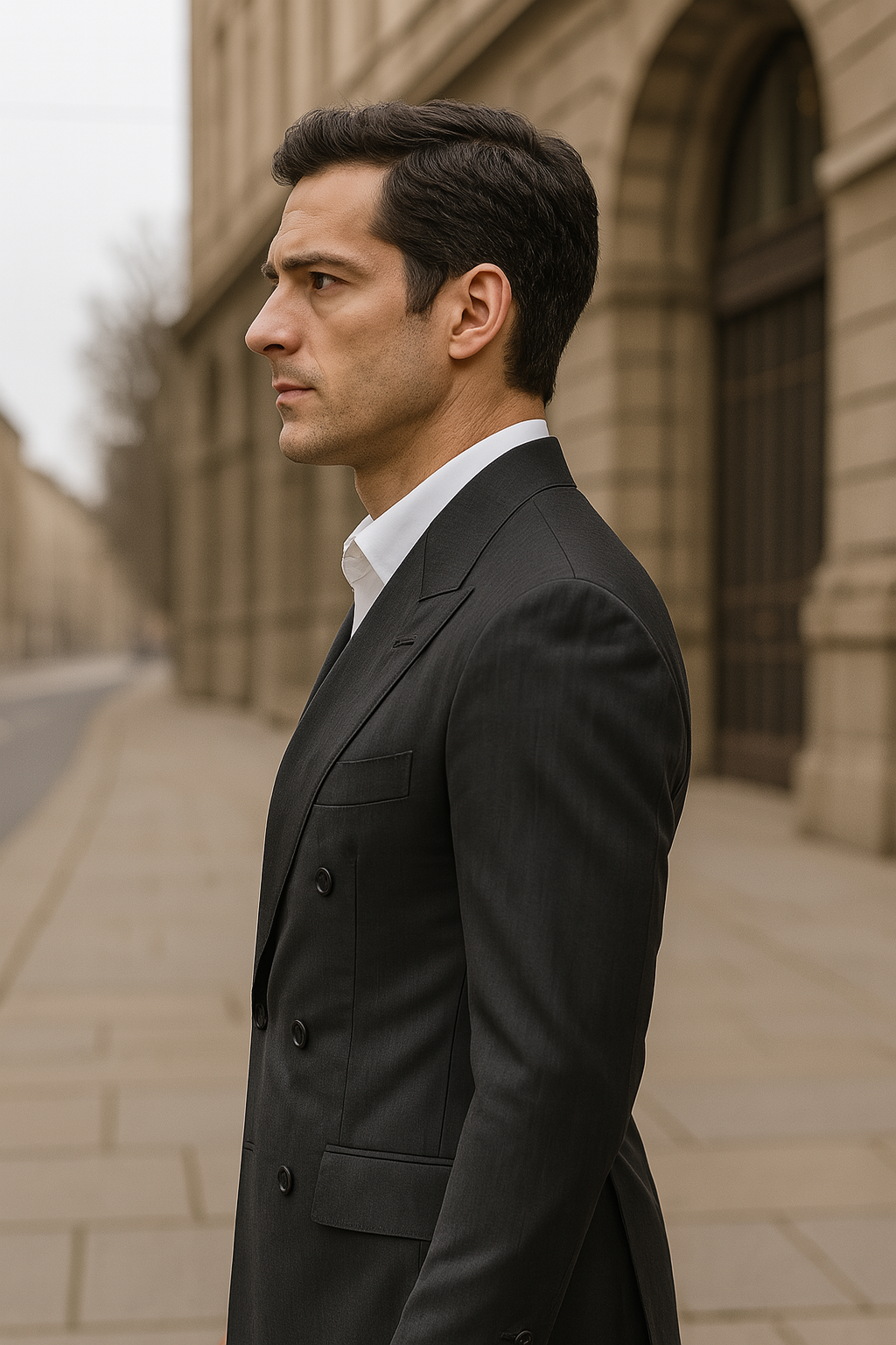 Steve Harvey Two Piece Double Breasted Black Suit - Coat Size 38