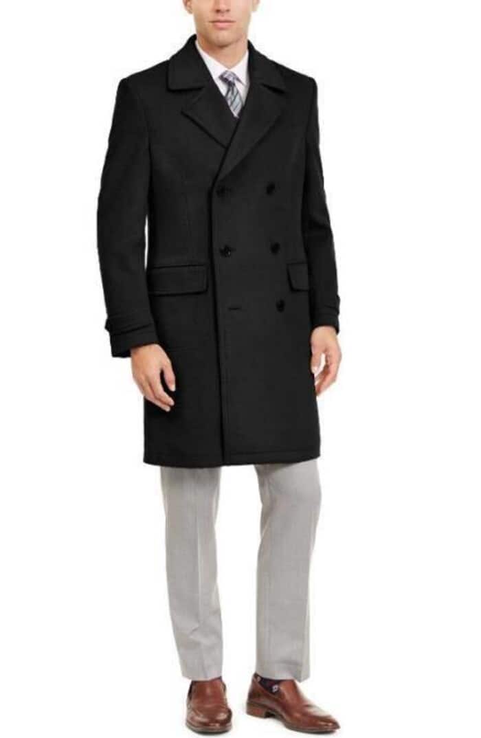 Men's Brown Wool Fabric Double breasted Overcoat 44 inch full length Topcoat main image 1