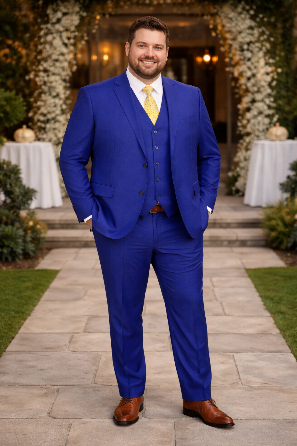 Mens Tiglio French Blue Suit – Stylish Blue Suit for Wedding, Business and Formal Wear - 34 Short or Extra Small