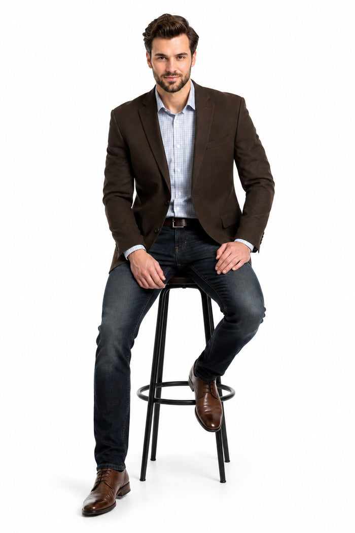 Men's Brown 2 Button Fashion Dress Casual Blazer-New Designer Collection