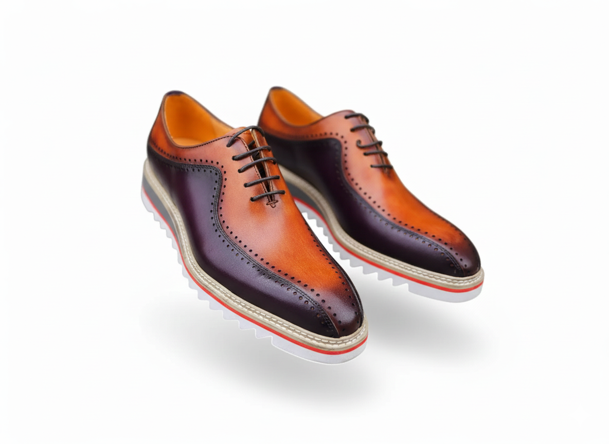 Carrucci Stylish Two-Tone Brogue Oxford - 8.5