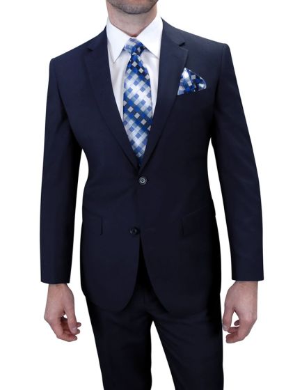 Statement Men's 2 Piece 100% Wool Modern Fit Suit - Solid Colors - 38R