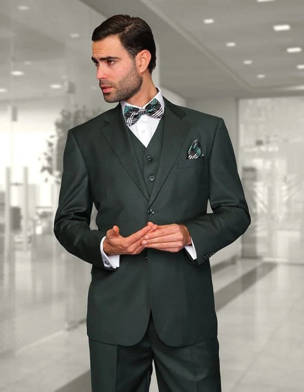 Men's Wool 3-Piece Suit Extra Long 100% Wool Statement