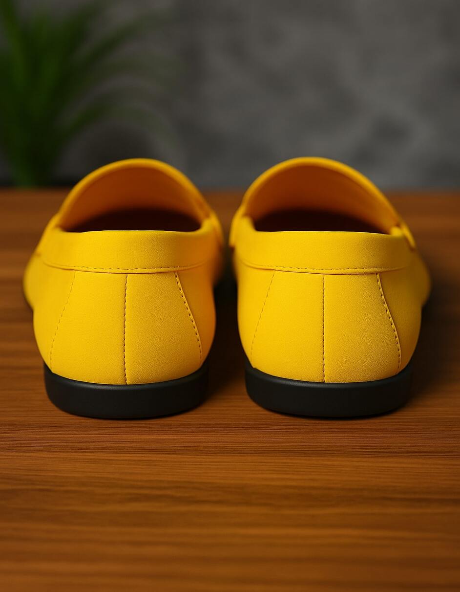 Men's Yellow Suede Loafers – Casual Slip-On Moccasin Driving Shoes - 6.5 Standard / D / Medium
