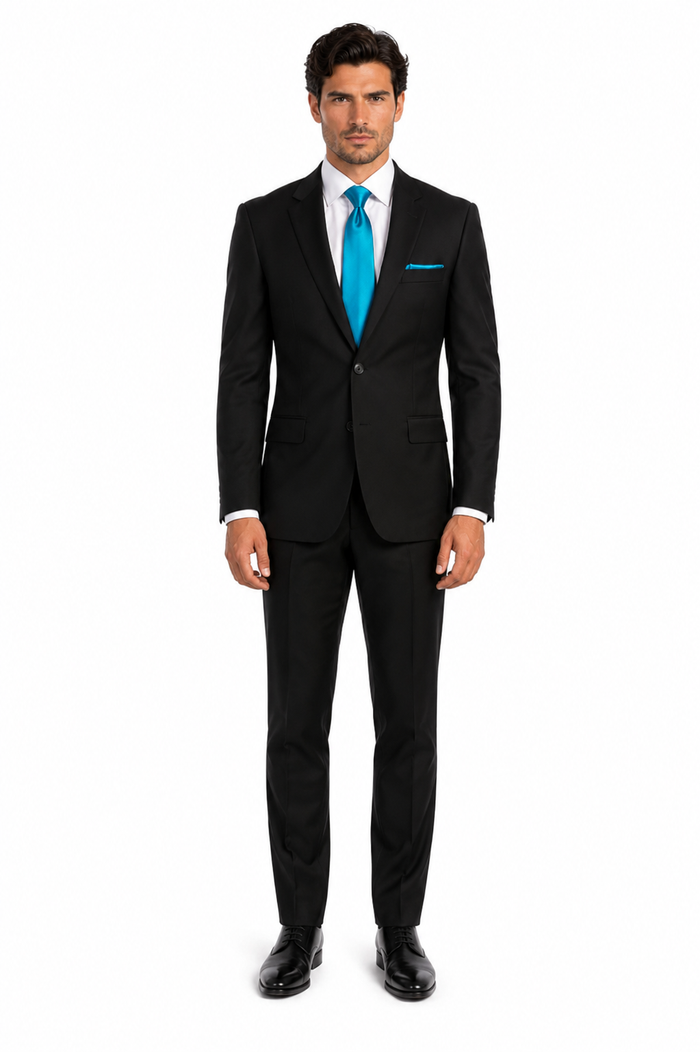 Suit And Shirt Combinations  Groom & Groomsmen  black prom Suits