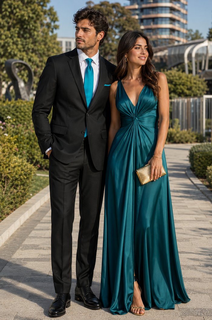 Suit And Shirt Combinations  Groom & Groomsmen  black prom Suits