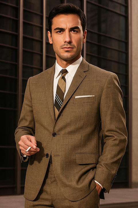 Men's Don Draper Light Tan Suits Suit Costume