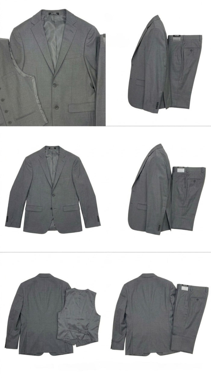 West End 9-1012V121 3PCS Ultra Slim Fit Suit Light Grey