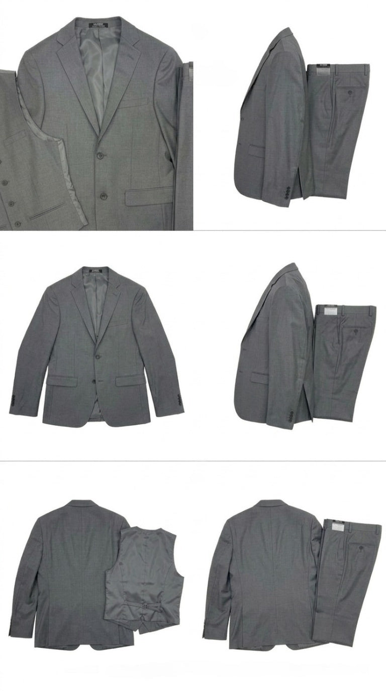 West End 9-1012V121 3PCS Ultra Slim Fit Suit Light Grey