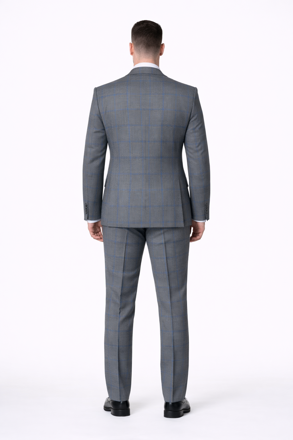 Suits With Baggy Pleated Pants - Wide Leg Pants 100% Wool - Classic Fit Gray Color by Rossiman