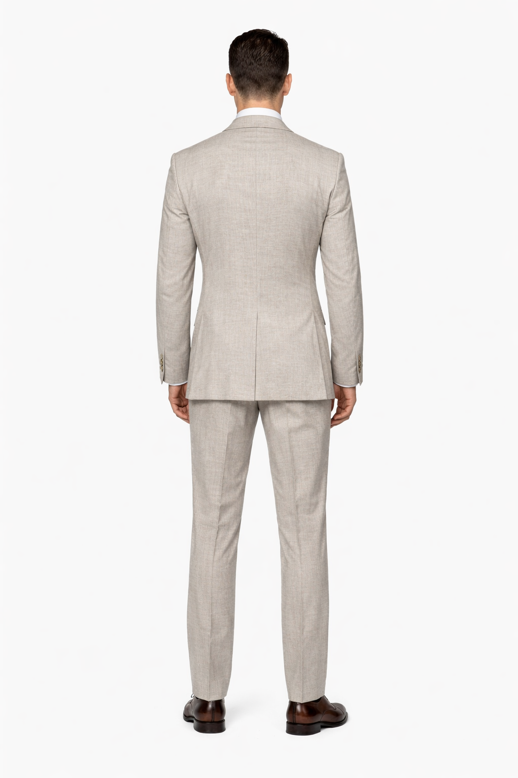 Suits With Baggy Pleated Pants - Wide Leg Pants 100% Wool - Classic Fit in  Light Brown Color by Rossiman - 38 Regular