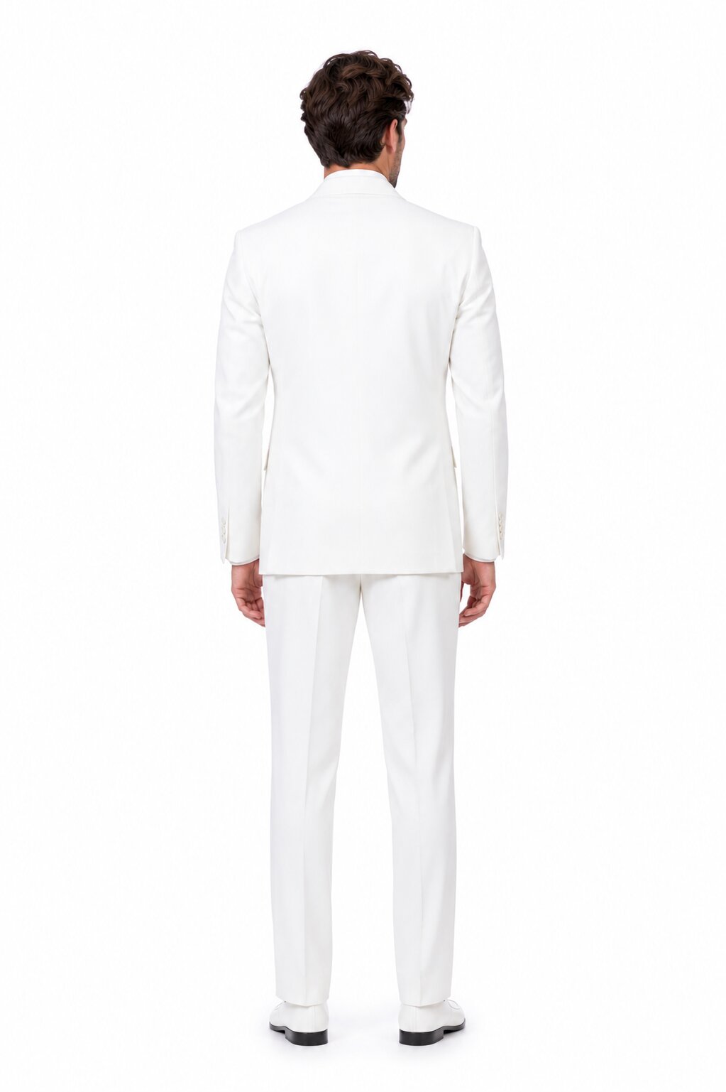 Tiglio Italian Suit - Real Wool Fabric Super 150's San Giovesse off White, Wide Leg Suit & Vest super 150" wool in Color Off White - 38R