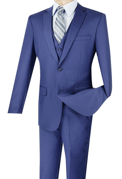 Indigo Indigo Slim Fit Business Men's Suit 3 Piece 2 Button