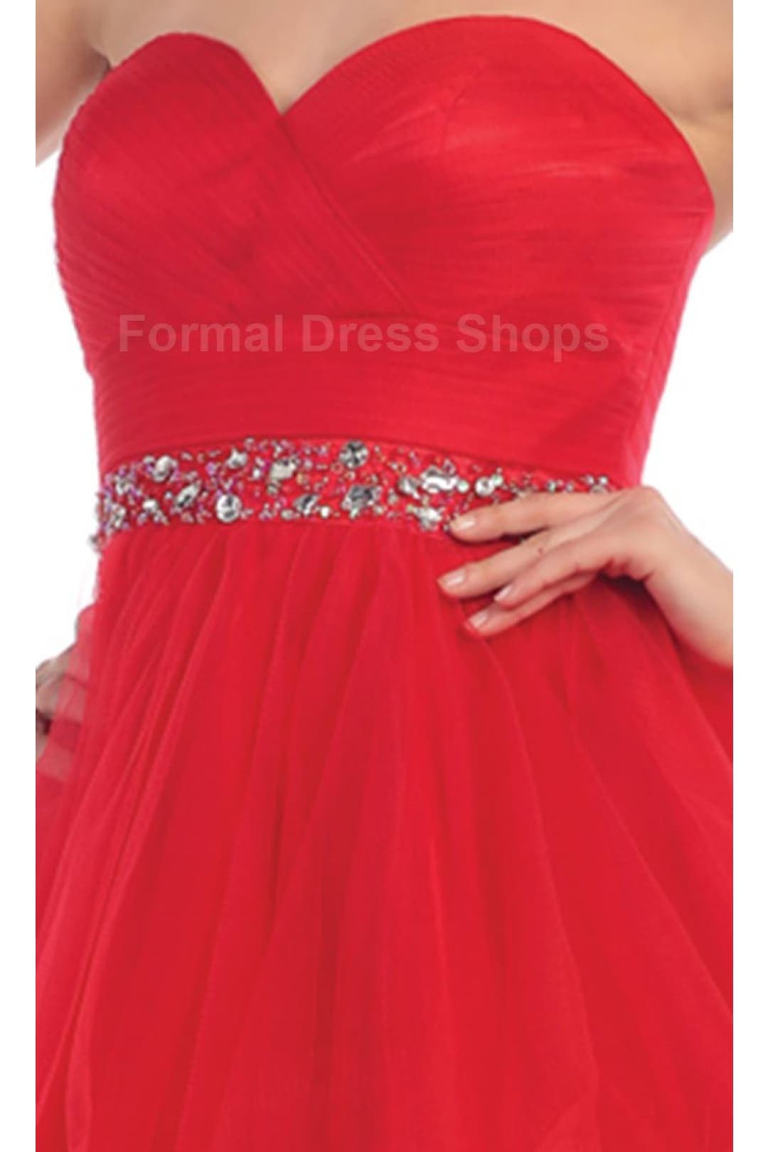 Quince Dama Dresses - Short Quinceanera Dresses in Color Red - 8