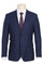 Mens Designer Two Button Slim Fit Peak Lapel Suit in Navy Blue Overcheck Plaid