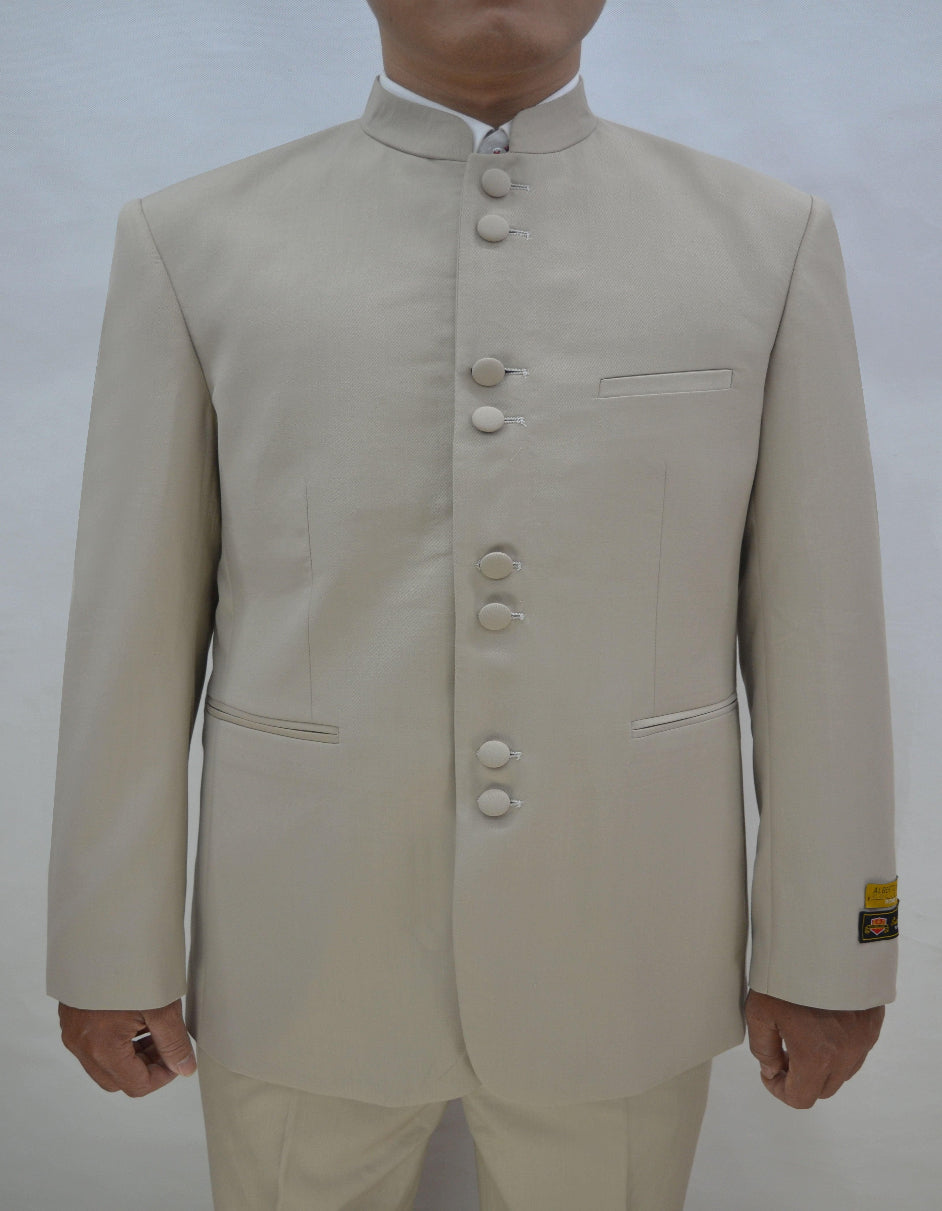 Tan Groomsmen Suits - Covered Buttons Suit - Tan