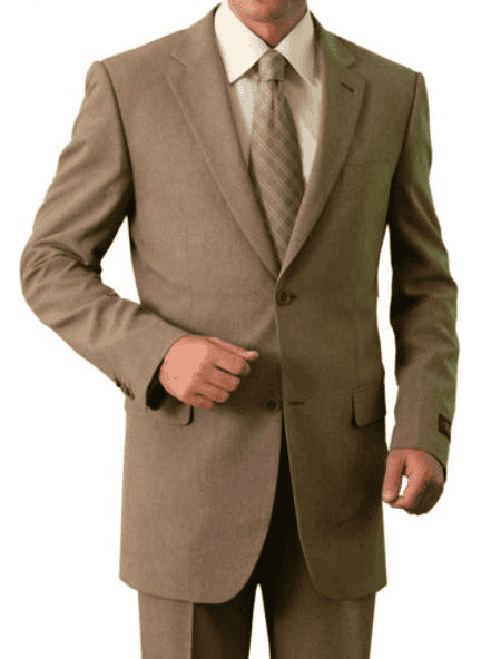 Mens Tan Groomsmen Suits - Mens Tan Slim Fitted Suit - Tan