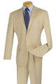 Cheap Priced Suit - Mens Two Button Modern Fit Wool Feel - Designer Brand Tan Suit