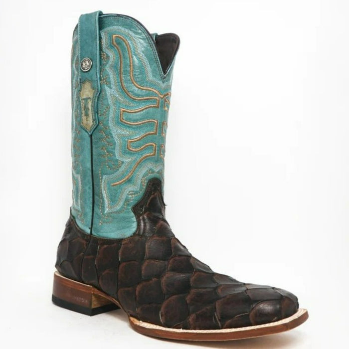 Men's Bozeman Print Monster Fish Square Toe Boots Brown - 6