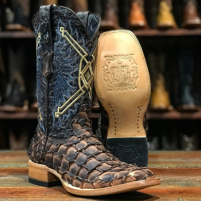 Men's Chochise Genuine Monster Fish Square Toe Boots Brown - 6