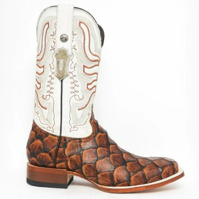 Men's Dillon Print Monster Fish Square Toe Boots Cognac - 6