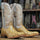 Men's Dutton Print Ostrich Square Toe Boots Rustic Orix: