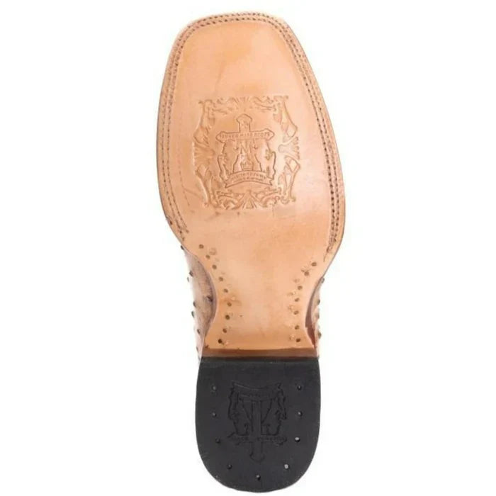 Men's Dutton Print Ostrich Square Toe Boots Rustic Orix: - 6.5